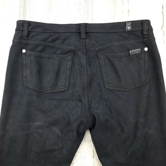 7 FOR ALL MANKIND Black Faux Suede Skinny Ankle Pants Size 28 (30x21) EUC - Picture 10 of 11